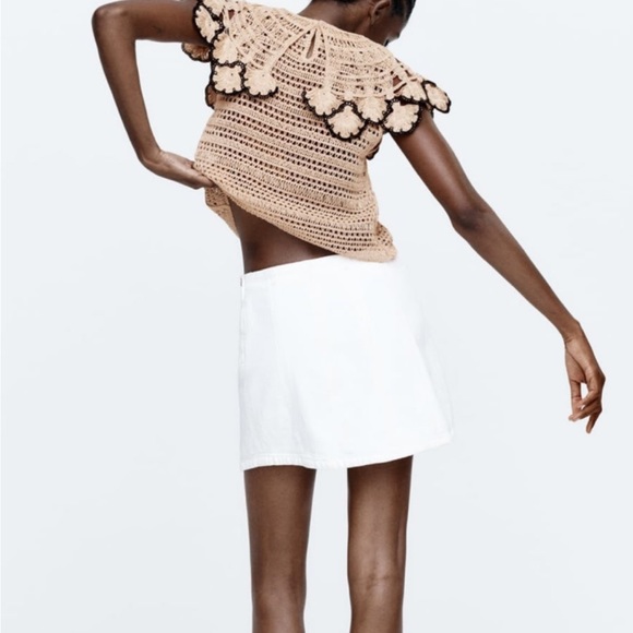 Zara bloggers favorite knit bib top Sz Small - Picture 2 of 6